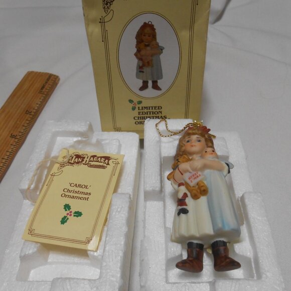 NIB Vtg Jan Hagara Limited Edition porcelain Figurine Ornament w/ COA CAROL 🎄 - Picture 10 of 13
